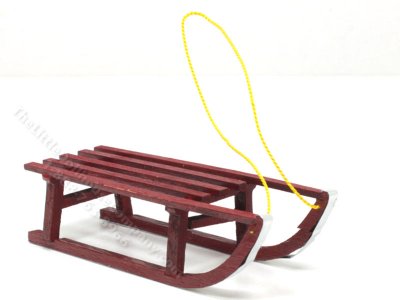 (image for) Miniature Red Wooden Sled Jane Woodham of Truly Scrumptious