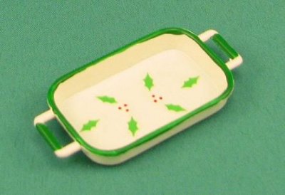 (image for) Dollhouse Miniature White Christmas Baking Dish