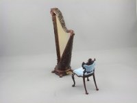 (image for) Harp and Stool Carved Set Mahogany