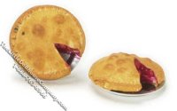 (image for) Miniature Sliced Cherry Pie on Metal Plate for Dollhouses