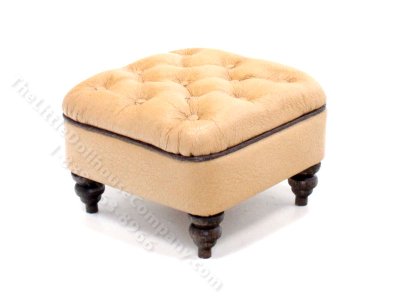 (image for) Tuffted Leather Ottoman by Judith Blondell