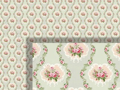 (image for) 1/2 Scale Wallpaper for Dollhouses