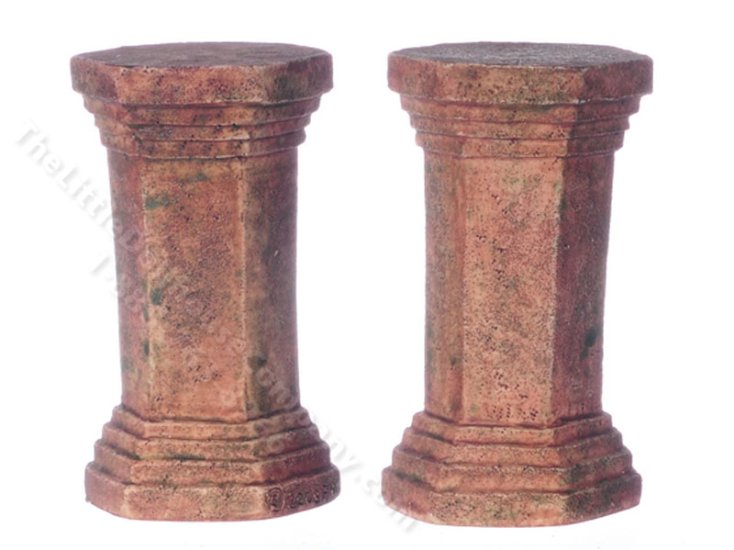 (image for) Miniature Gray Ancient Hexagon Pedestal for Dollhouses (1pc)