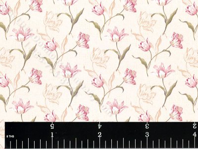 (image for) Miniature Pink Tulip Floral Wallpaper