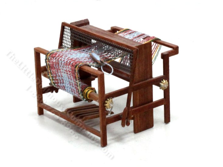 (image for) 1:24 Scale Miniature Floor Loom for Dollhouses