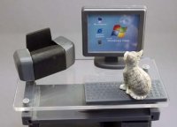 (image for) Dollhouse Scale Model Sitting Gray Cat