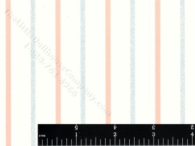 (image for) Blue/Pink/Cream Stripe Miniature Wallpaper for Dollhouses
