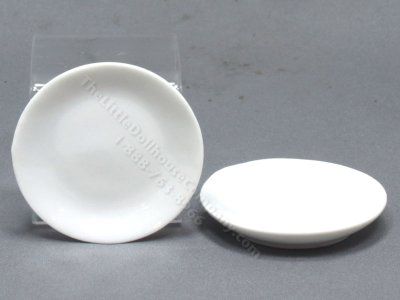(image for) Miniature Large Round White Ceramic Dinner Plate