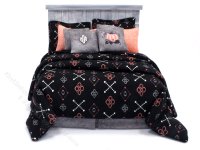 (image for) Miniature Black and Pink Bed for Dollhouses