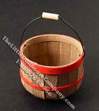 (image for) Miniature Large Round Basket with Metal Handle for Dollhouses