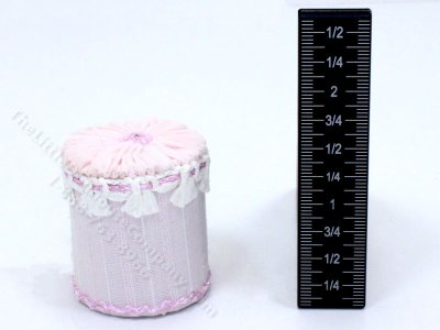 (image for) Miniature Pink Vanity Stool for Dollhouses
