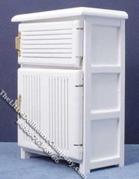 (image for) Miniature White Icebox for Dollhouses