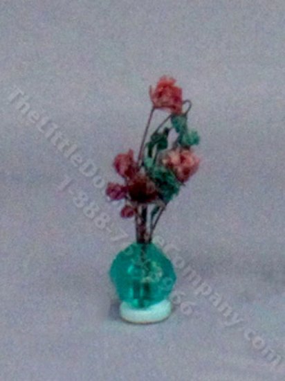 (image for) Miniature Green Vase of Dried Flowers for Dollhouses
