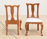 (image for) Miniature 6 Piece Walnut Dining Room Set for Dollhouses