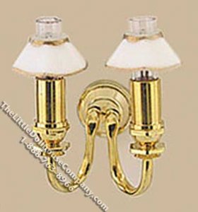 (image for) Miniature 1/2 Scale 12v Double Candle Wall Lamp for Dollhouses