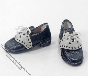 (image for) Miniature Black and White Leather Loafers by Judith Blondell