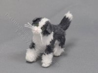(image for) Miniature Long Haired Cat by Marie W. Evans - Dark Grey/White
