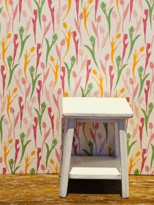 (image for) Dollhouse Scale Model Wallpaper - Spring Tulips - 3pc Set