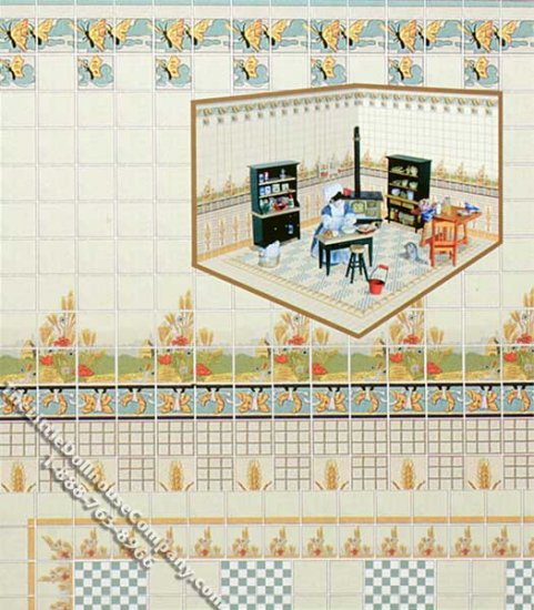 (image for) Dollhouse Scale Model Wall and Floor Tiles Set