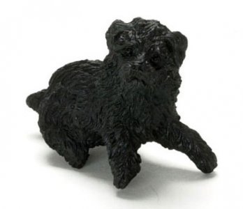 (image for) Dollhouse Scale Model Sitting Black Poodle