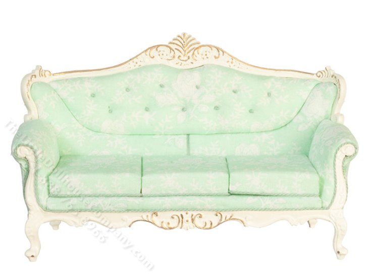 (image for) Louis XV Rococo Settee 18th Century Green