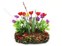 (image for) Miniature Tulips and Pansies in Soil by Mini Creations by Judy