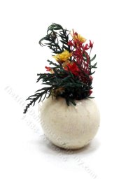 (image for) Miniature Flower Arrangment in a Round White Vase