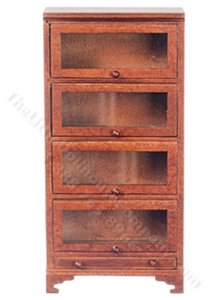 (image for) Miniature Bookshelf with Glass Doors for Dollhouses