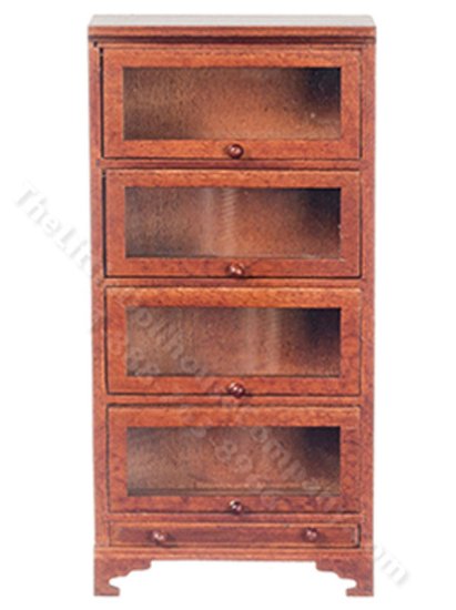 (image for) Miniature Bookshelf with Glass Doors for Dollhouses