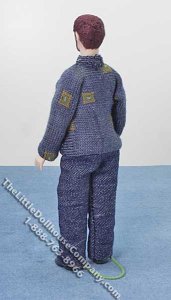 (image for) Miniature Bearded Man in Blue Sweater by Cindy's Dolls