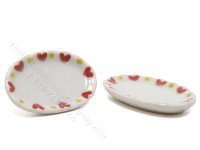 (image for) Miniature Hearts Pattern Oval Platter for Dollhouses