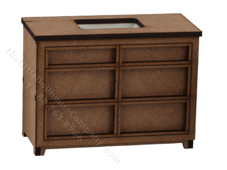 (image for) Miniature Hanna Single Large Vanity Kit for Dollhouses