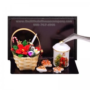 (image for) Christmas Flower Basket with Cookies and Santa Cookie-Jar