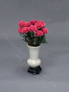 (image for) Handmade Vintage Vase of Roses for Dollhouses