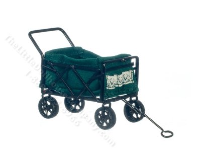 (image for) Miniature Black Wire Lined Wagon for Dollhouses