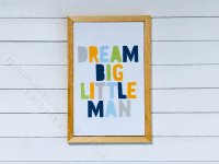 (image for) Miniature 'Dream Big Little Man' Rectangular Print on Wood
