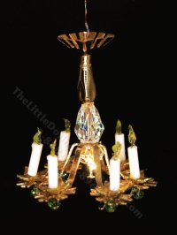 (image for) 1:48 Scale Miniature 3V Flower Chandelier for Dollhouses