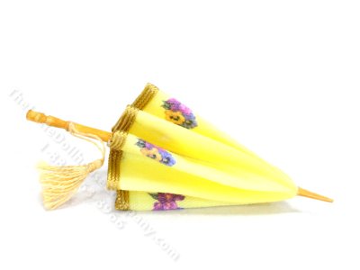 (image for) Miniature Parasol for Dollhouses - Yellow Pansies