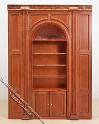 (image for) Miniature New Walnut Manor Shelf Unit for Dollhouses