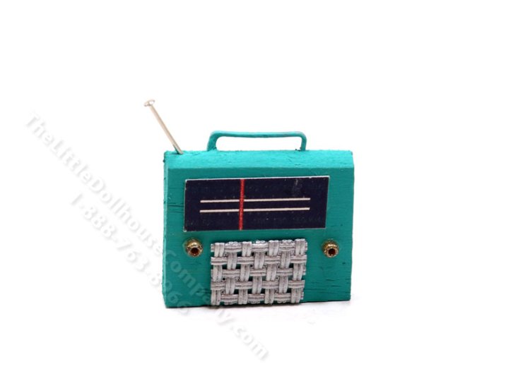 (image for) Vintage Miniature Teal Boom Box for Dollhouses