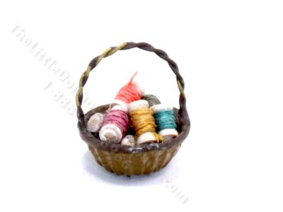 (image for) Miniature Basket of Spools of Thread
