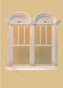 (image for) Miniature Newport Decorated Double Window White