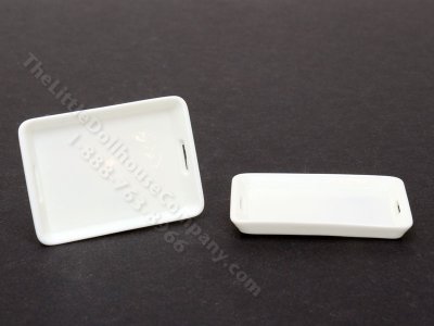 (image for) Miniature White Food Tray for Dollhouses