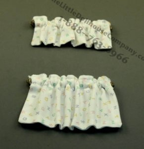 (image for) Window Curtain Set - White with Letters