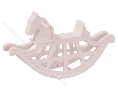 (image for) Miniature Rocking Horse for Dollhouses - Pink