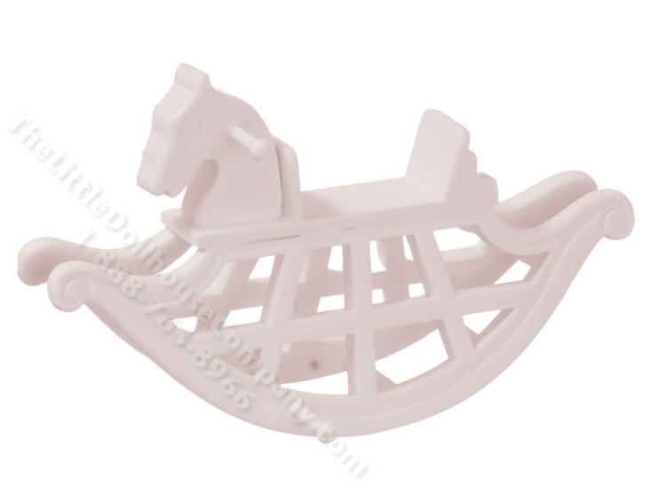 (image for) Miniature Rocking Horse for Dollhouses - Pink