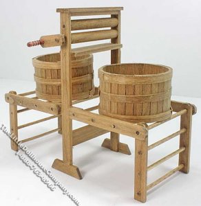 (image for) Miniature Replica Wooden Wringer Washer for Dollhouses