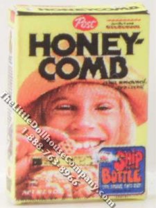(image for) Miniature Replica Honey Cereal Box for Dollhouses