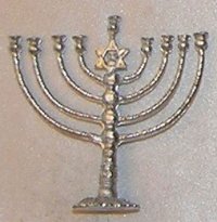 (image for) Miniature Silver Coloured Menorah For Dollhouses