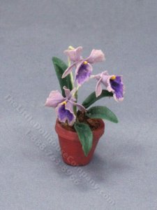 (image for) Miniature Purple Orchid Plant for Dollhouses